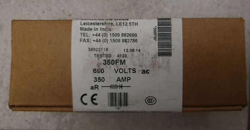 Bussmann 350FM Fast acting FF HRC power FM fuse, 350A