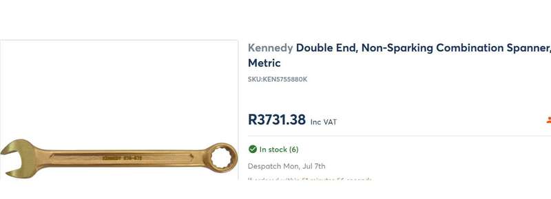 Kennedy Double End, Non-Sparking Combination Spanner, 27mm, Metric