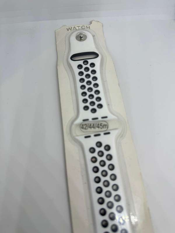 Apple Watch Body Glove Silicone Strap - White with Black (38/40/41mm)