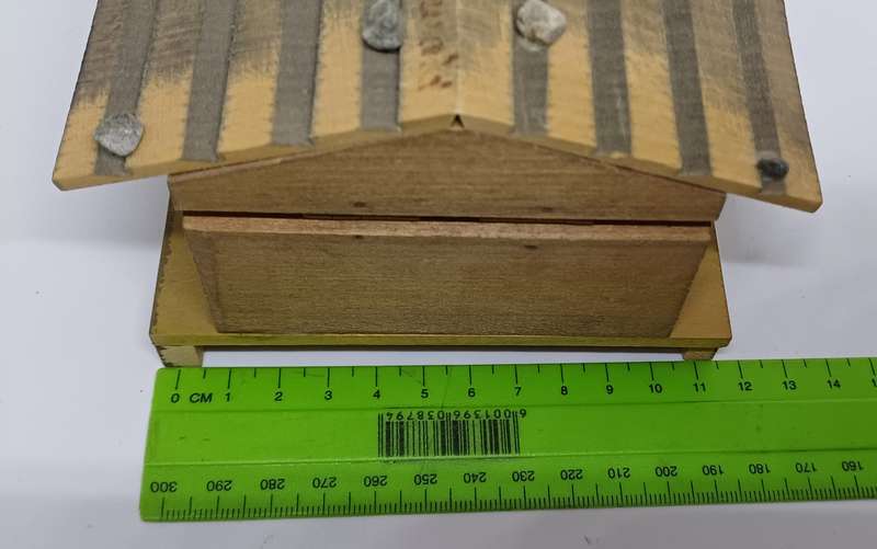 Vintage wooden Swiss Chalet Music Box - working