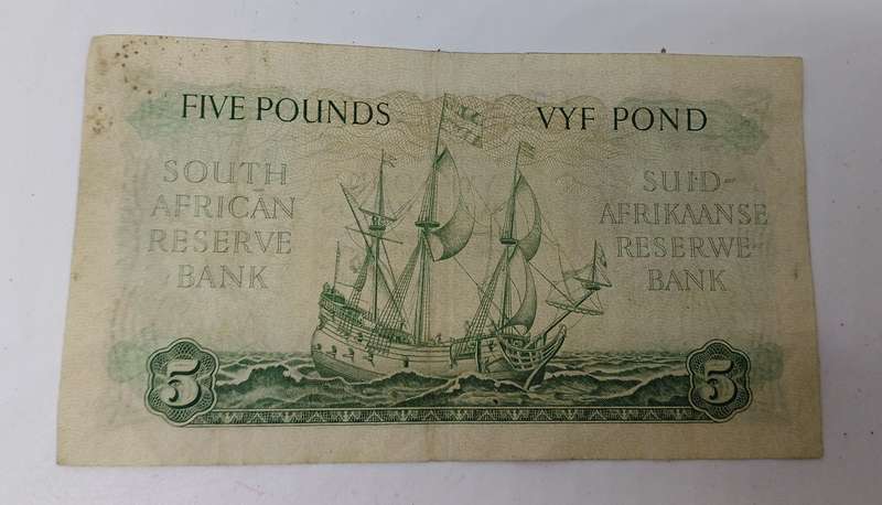 Old Five Pounds note