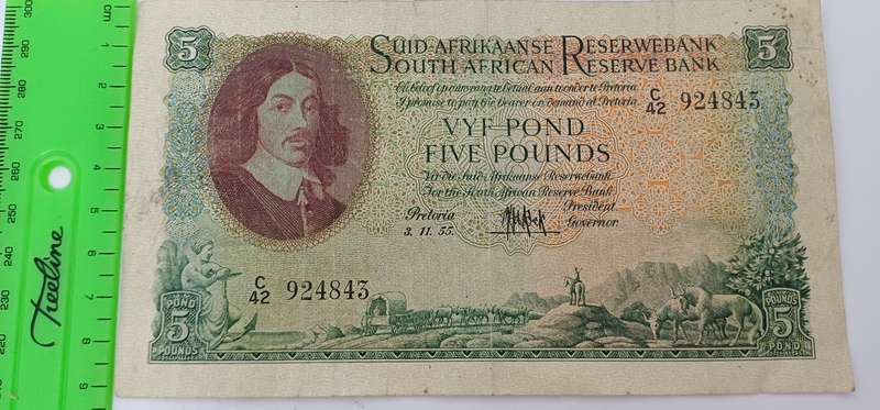 Old Five Pounds note