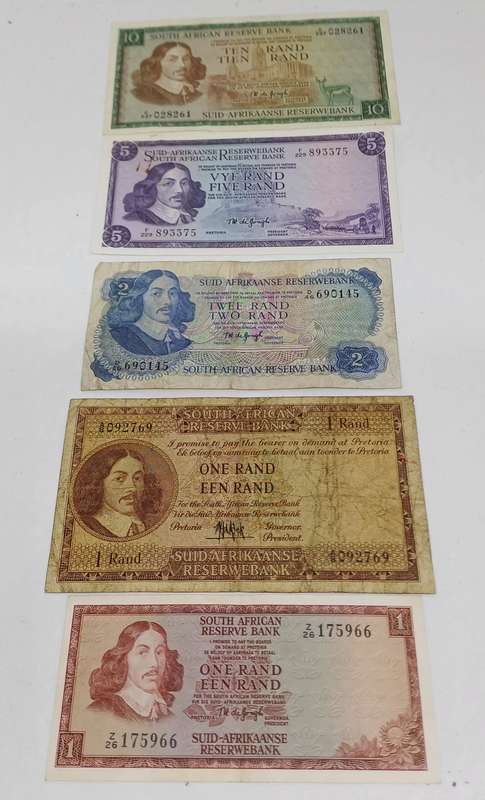Old South African banknotes
