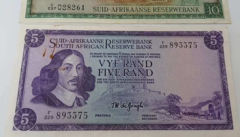 Old South African banknotes