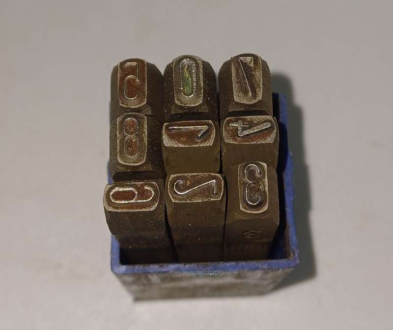 Steel number punches