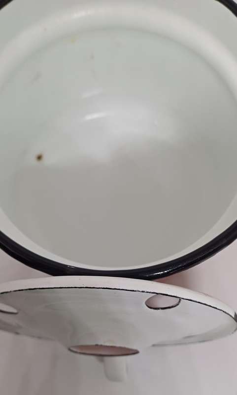 Red enamel milk pitcher