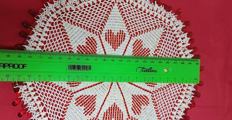 Handmade beaded tea doilies