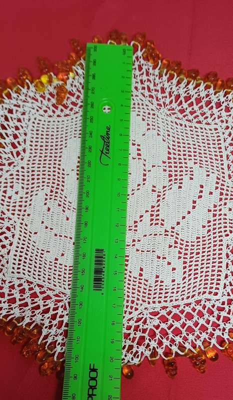 Handmade beaded tea doilies