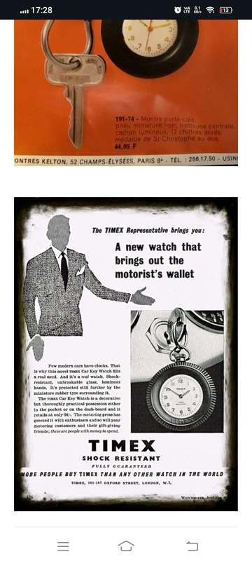Vintage Tire TIMEX Shockproof Pocket Watch (St. Christopher Protect Us Medallion)