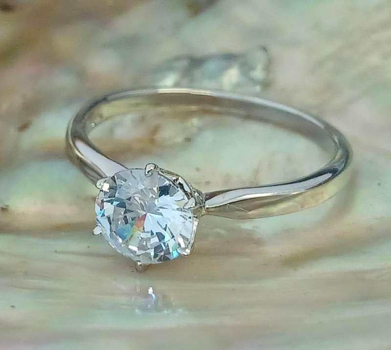Classic .925 Sterling Silver Solitaire Engagement Ring