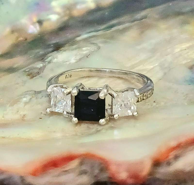 Black n White Princess Trilogy Ring
