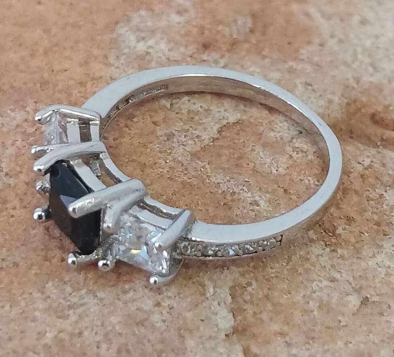 Black n White Princess Trilogy Ring