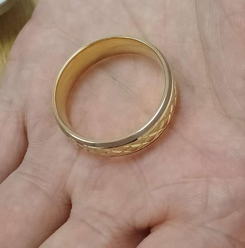 Titanium GP Cross Hatch inlay Ring (Huge Sizes Available)