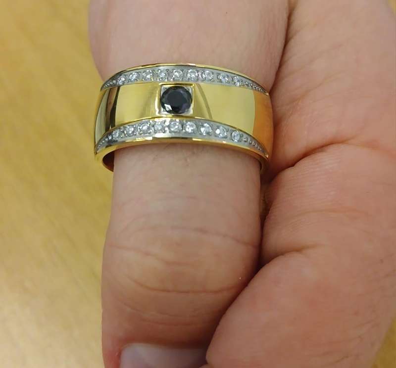 Wide Titanium & Gold GP Journey  Ring