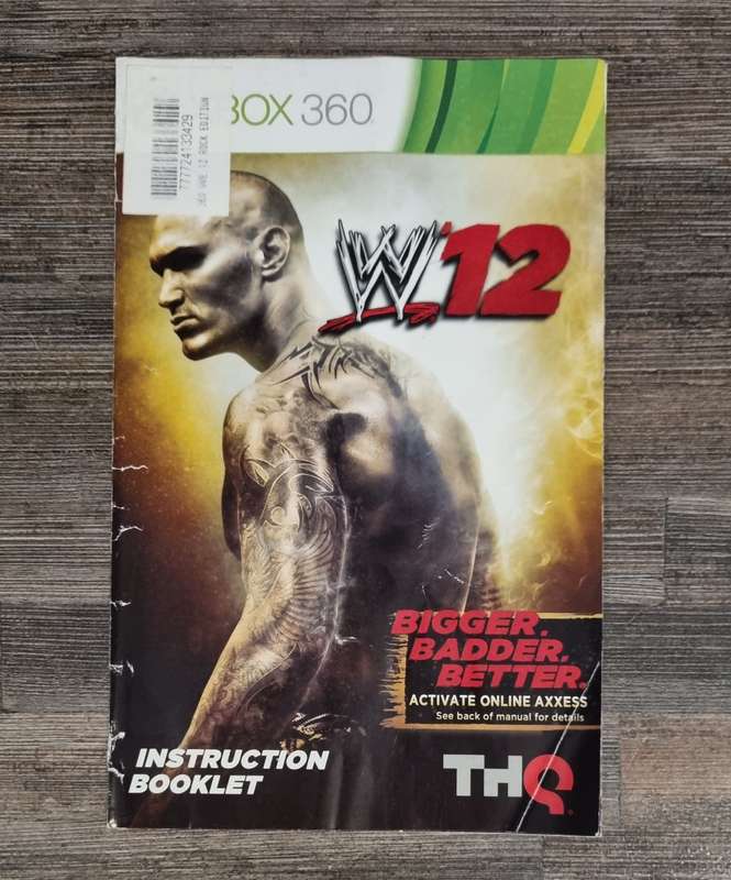 Manual for W2K12 for Xbox 360