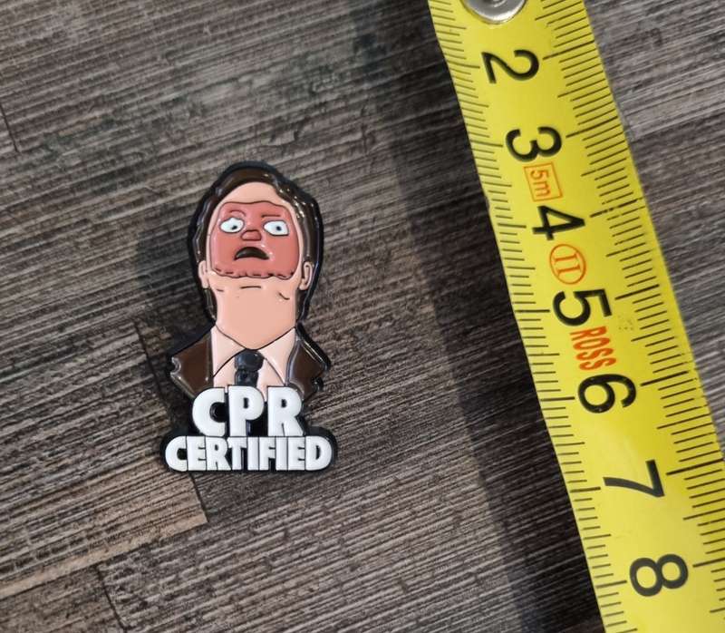 Dwight CPR Certified Enamel Pin