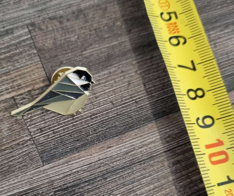 Geometric Sparrow Enamel Pin
