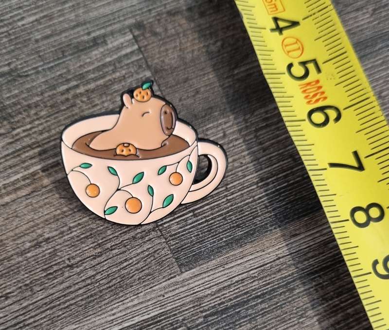 Capybara Tea Cup Enamel Pin
