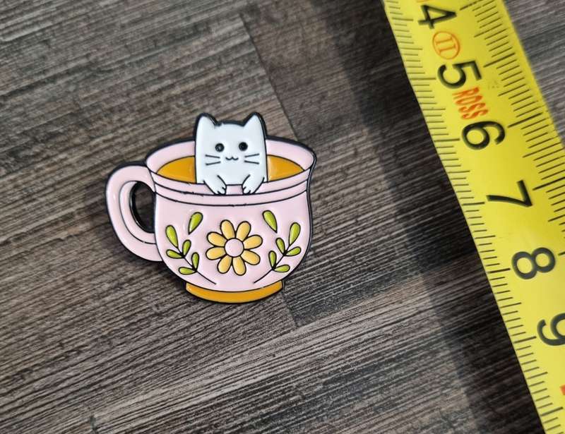 Kitten Tea Cup Enamel Pin