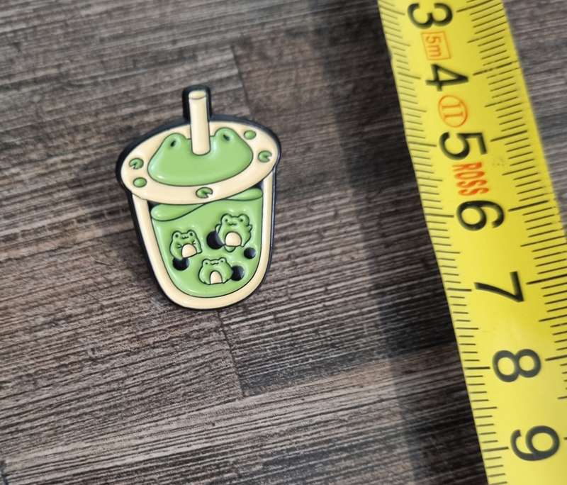 Frog Bubble Tea Enamel Pin