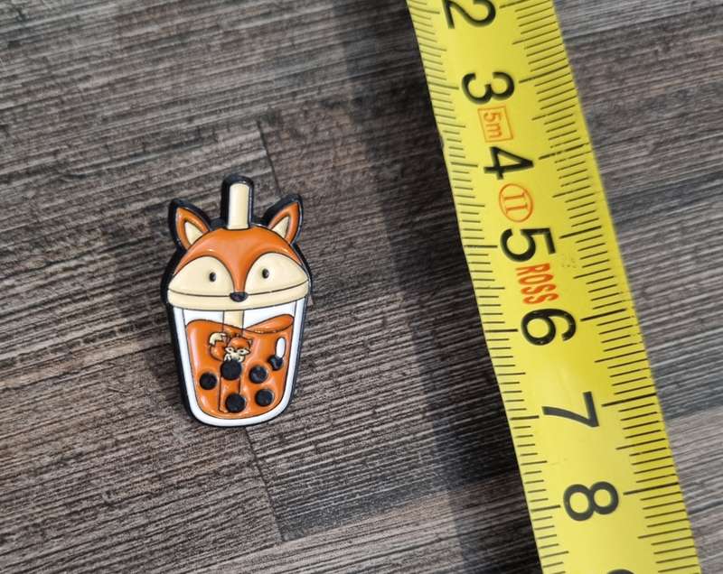 Fox Bubble Tea Enamel Pin