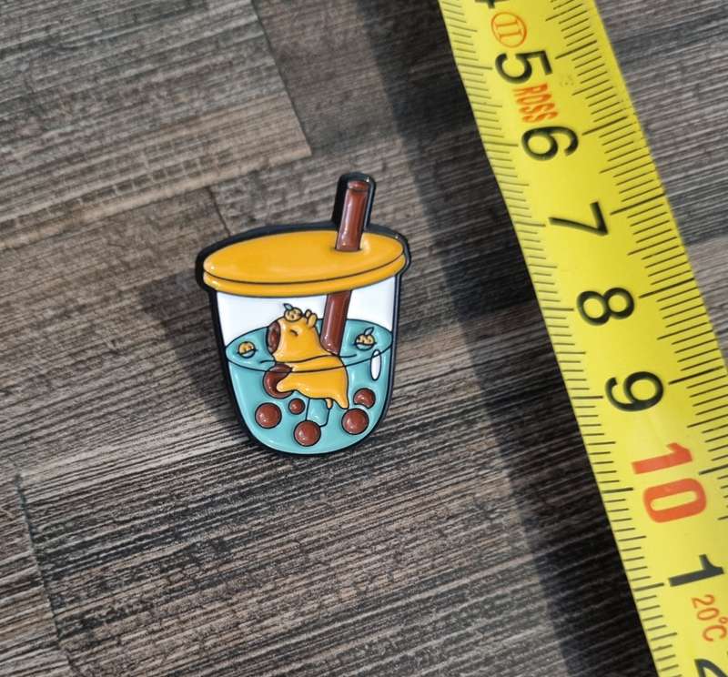 Capybara Bubble Tea Enamel Pin