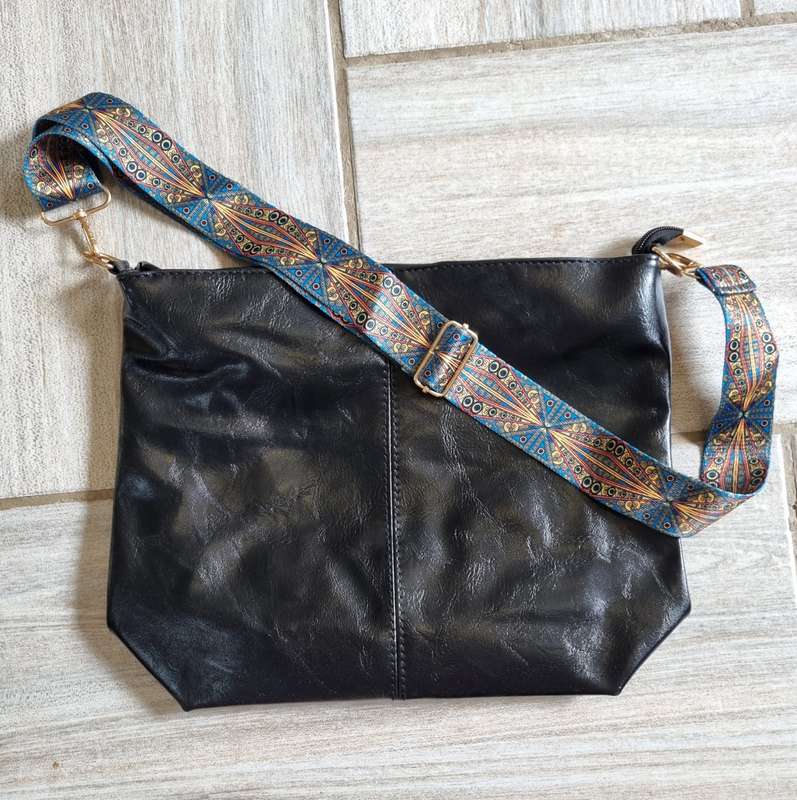 Black Faux Leather Handbag