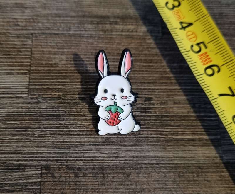 Strawberry Bunny Rabbit Enamel Pin