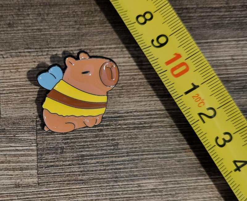 Bee Capybara Enamel Pin
