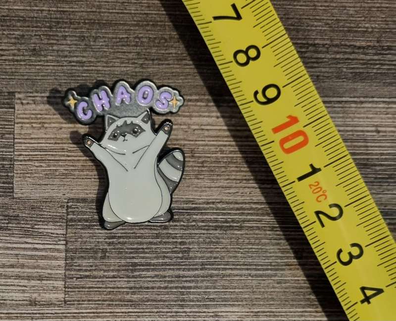 Chaos Raccoon Enamel Pin
