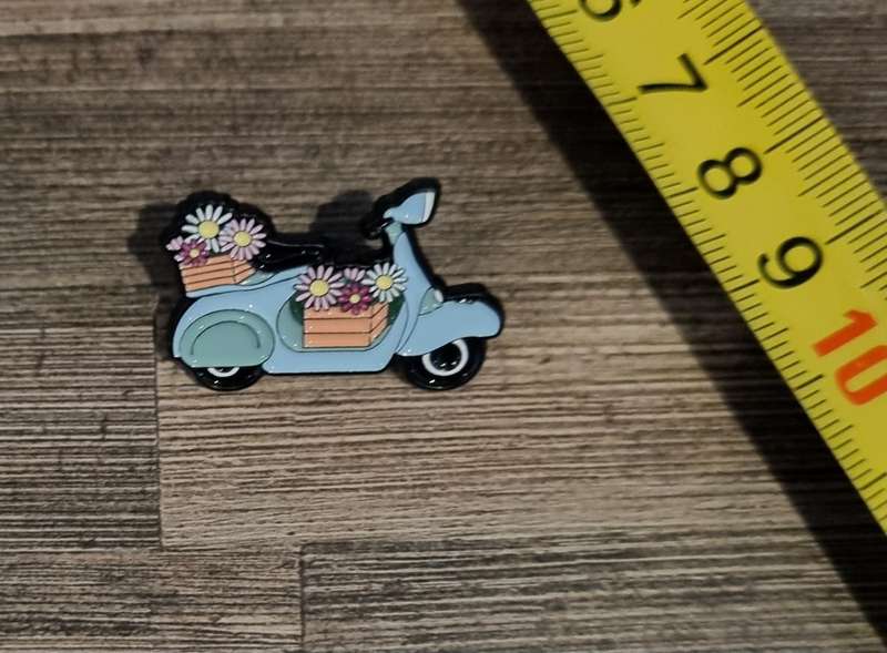 Scooter with Flowers Enamel Pin