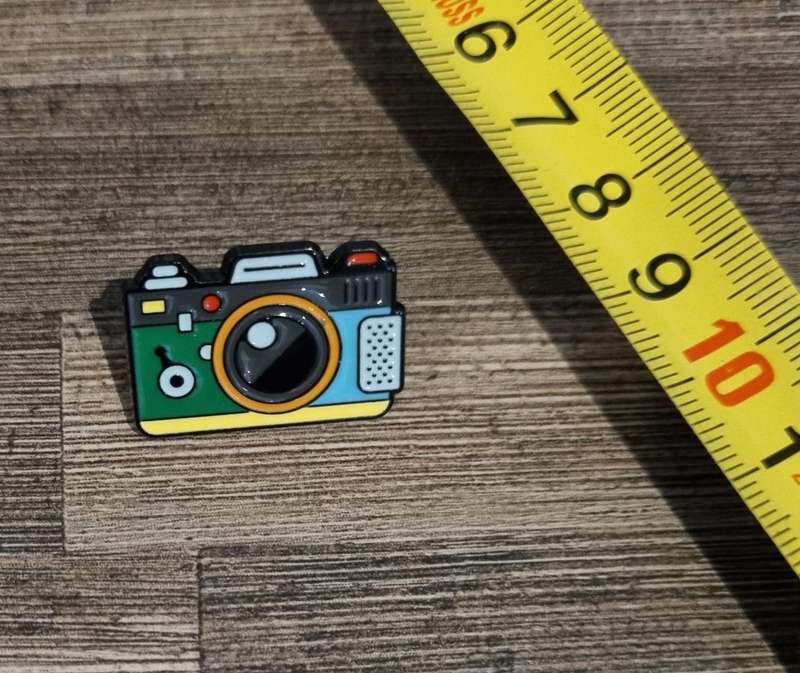 Green Camera Enamel Pin