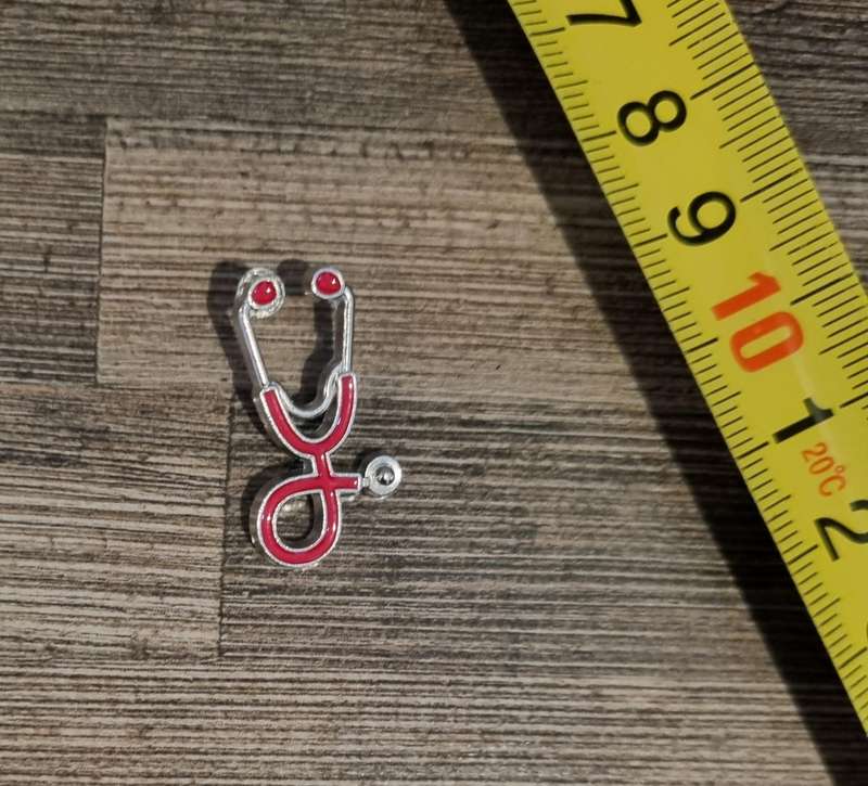 Red Stethoscope Enamel Pin