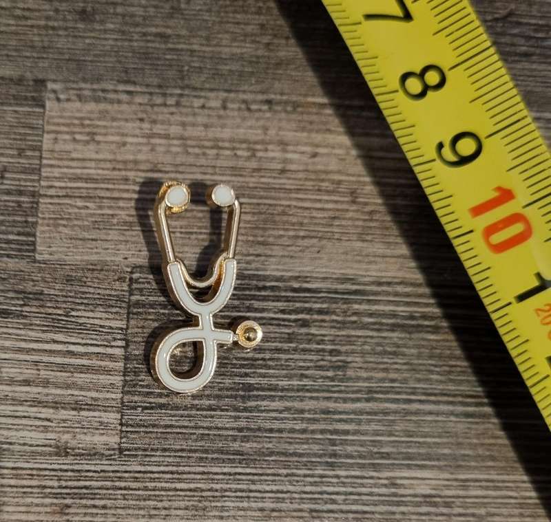 White Stethoscope Enamel Pin