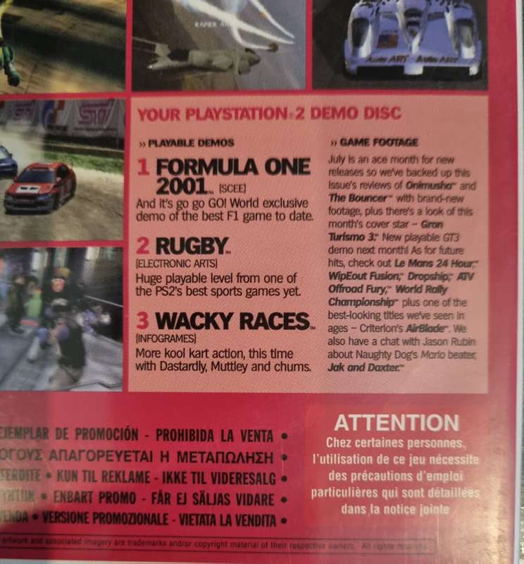 Formula One 2001 for PS2 - Demo Disc 19