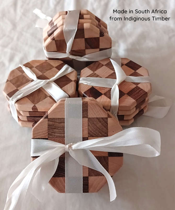 Handcrafted Wooden Octagonal Coasters (4 Pack)