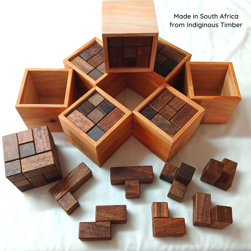 Handcrafted Wooden Soma Cube Puzzle