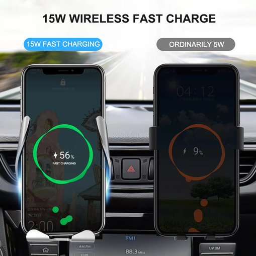 15W Wireless Fast Charging Automatic Phone Holder - C78 **Unboxed Deal**