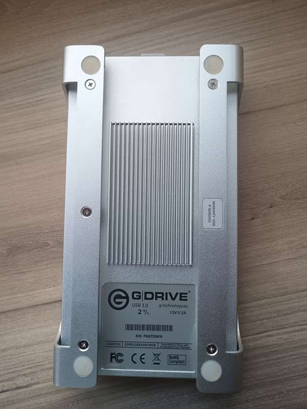 G-Technology 2TB G-DRIVE USB 3.0 Desktop External Hard Drive, Silver - Compact, High-Performance Sto