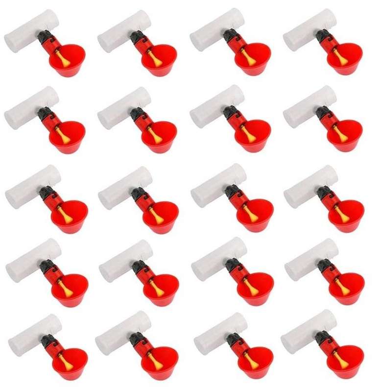 Chicken Waterer Cups and PVC Tee Fittings -20Pack