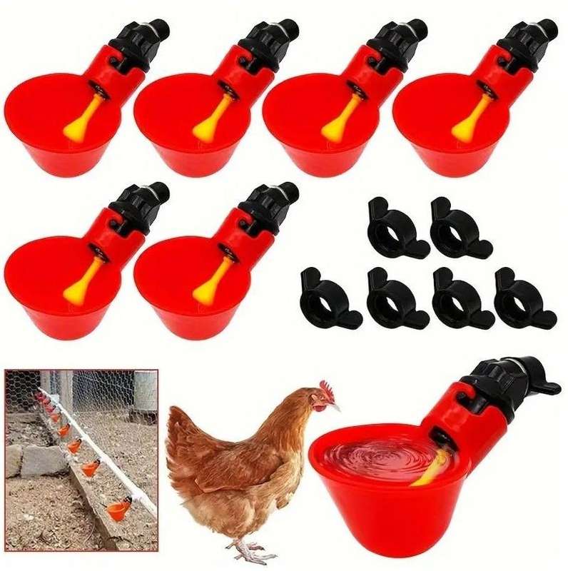 Chicken Waterer Cups and PVC Tee Fittings -20Pack