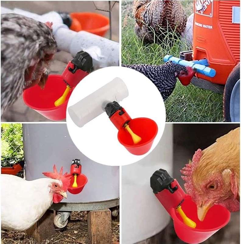 Chicken Waterer Cups and PVC Tee Fittings -20Pack