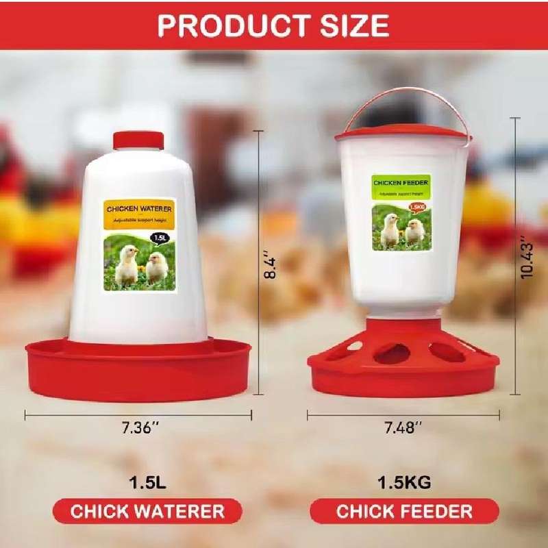 Chicken Waterer and Feeder Set with Adjustable Legs