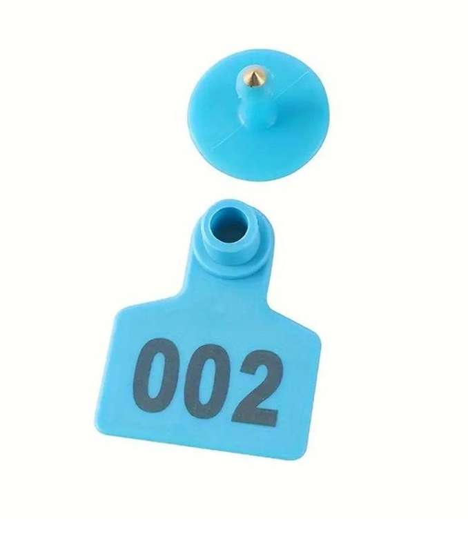 Blue Cow Ear Tags numbered 0 to 100 -Pack of 100 Tags