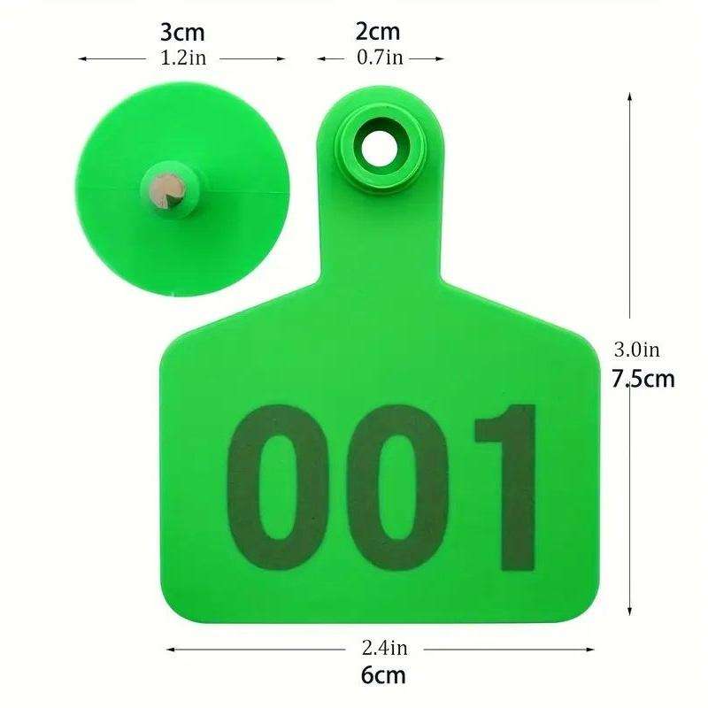 Cow Ear Tags Yellow-pack of 100, numbered 1-100