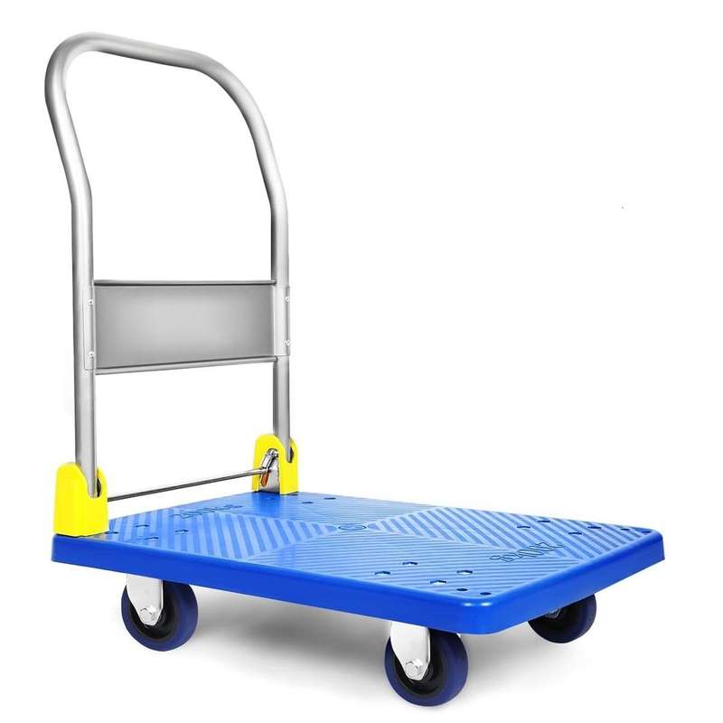 Foldable Push Hand Cart for loading and storage.