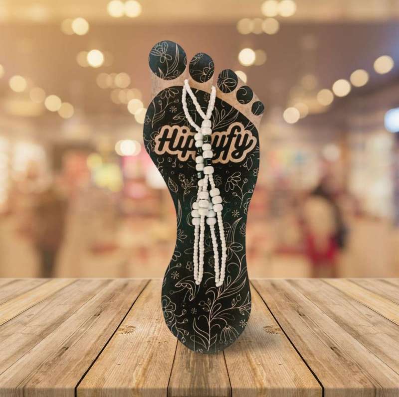 Hippyfy Anklet Barefoot Scandal -Hematite Design
