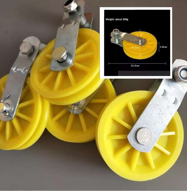 Large Yellow Pulleys -Pack of 4