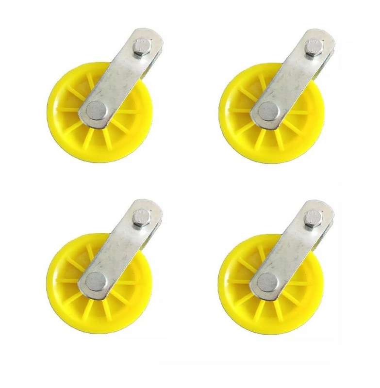 Large Yellow Pulleys -Pack of 4