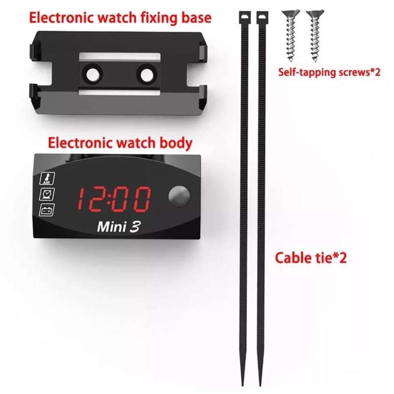 LED Digital Display Panel-Voltmeter, Electronic Clock and Thermometer (red)